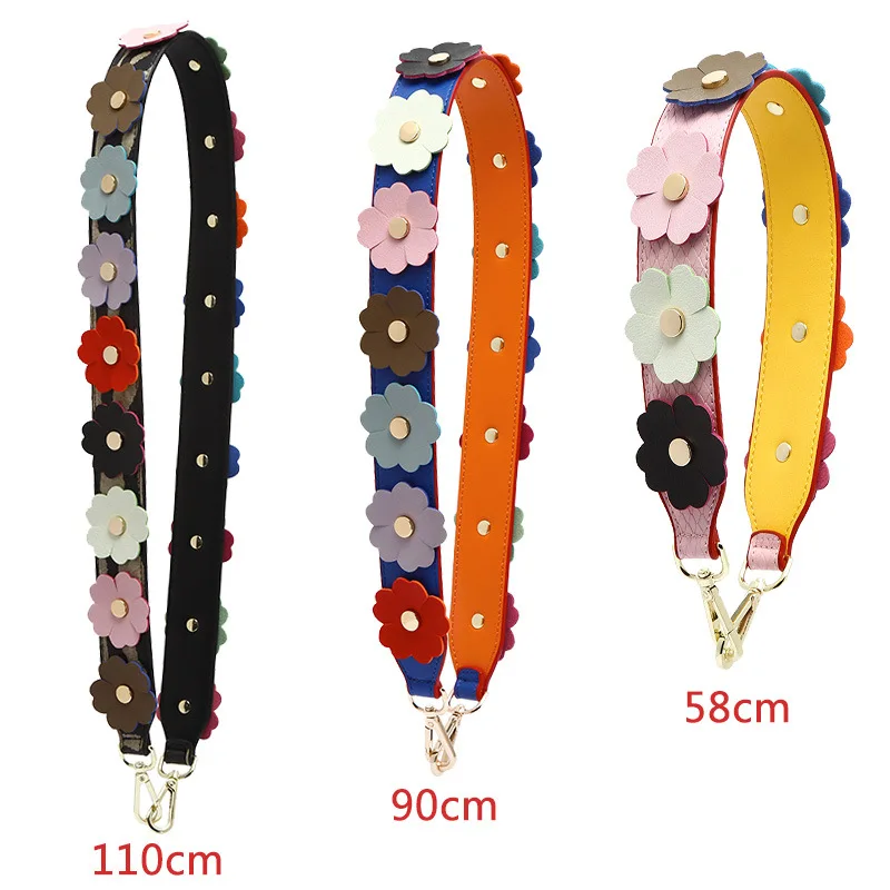 110 см Мода ремень для женщин сумки кожа красочные цветы сумка ремень цветочный