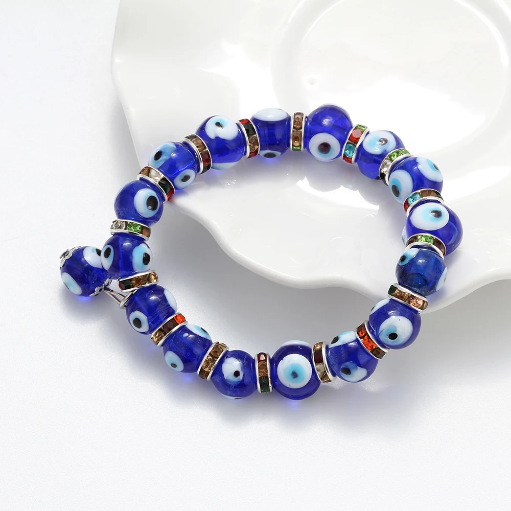 Evil Eye модный стеклянный темно-синий злой глаз браслет из бисера ручной работы турецкие Ювелирные изделия Подарки для женщин EY6082