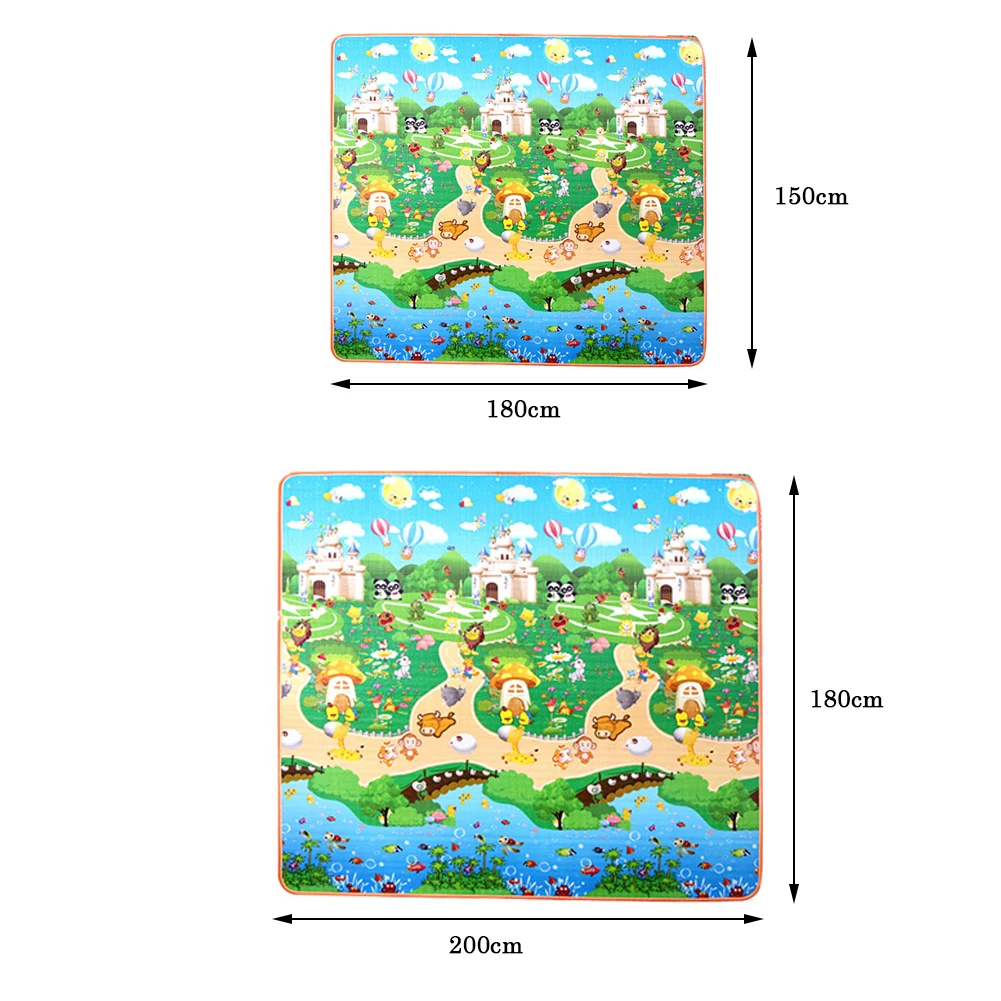 Двухсторонний детский коврик для ползания, влагостойкий безопасный мягкий экологически чистый коврик из пены