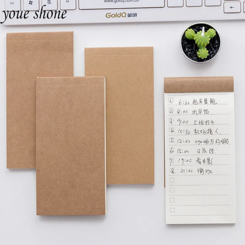 

1Pcs Kraft Paper Cover notebook note Pads Creative Portable Practical Memo Pad Office Plan Notes Stationery 2019 New YOUE SHONE