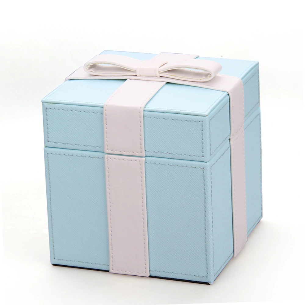 High Quality Blue Box for Jewelry Ring Packaging Hard Cardboard