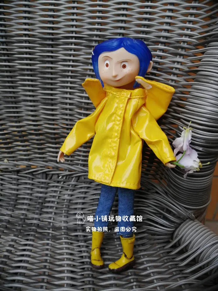 

Cute Coraline With Yellow Raincoat Joints Girl Doll Figure Toy Children Birthday Gift Decoration 20cm