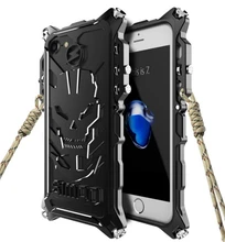 I7 I7 plus case For iphone 5 5s 6 6s 7 7 plus,Armor Heavy Dust Metal Aluminum IRONMAN protect Skeleton head phone shell case