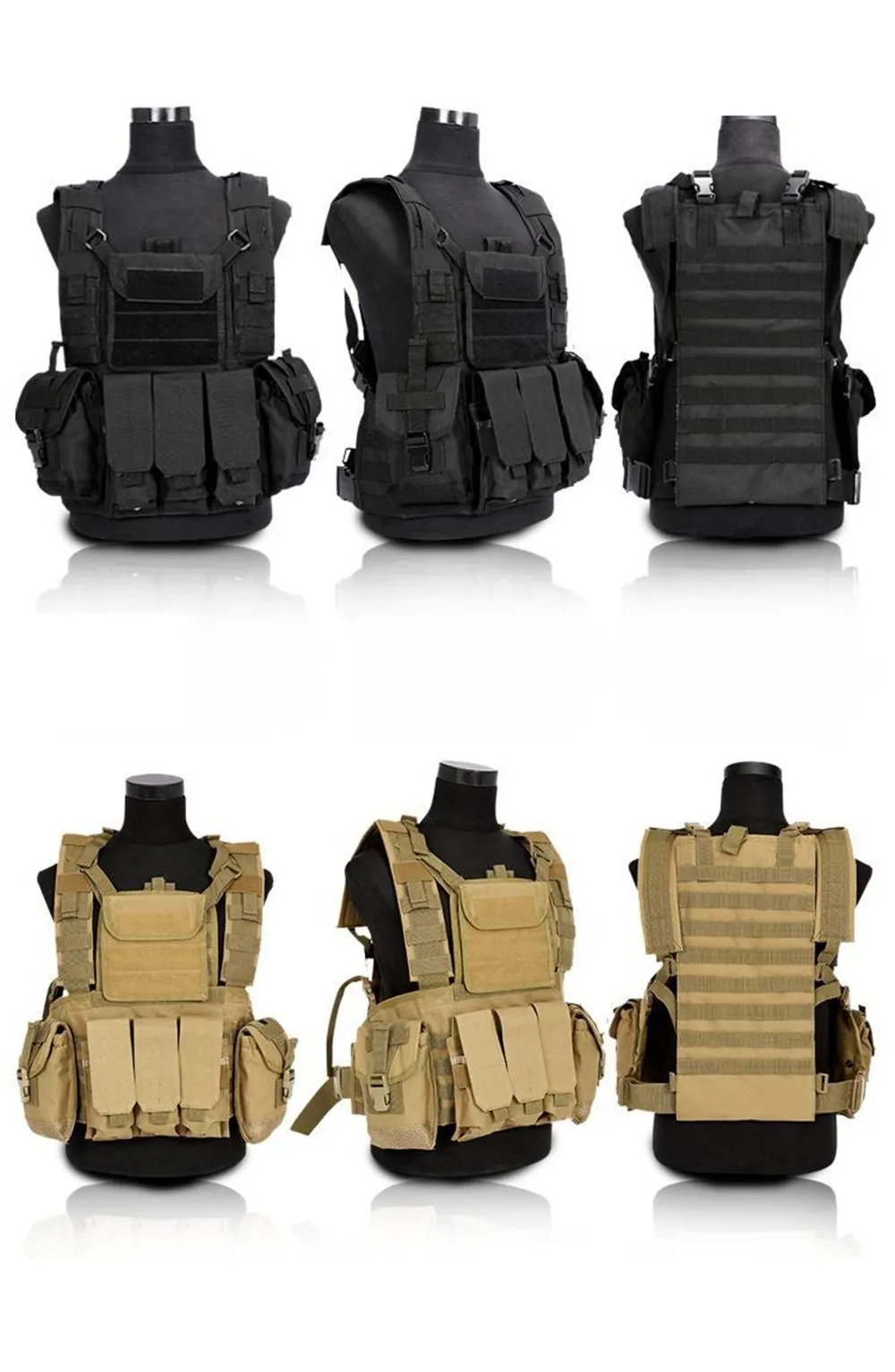 Molle Canteen tactical vest sports Hydration Combat RRV Vest CB OD BK AT FG Multicam (5)