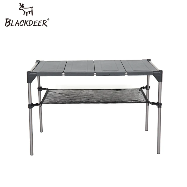 BLACKDEER Outdoor Camping Desk Aluminum Alloy Folding Table Portable Picnic Fishing Beer Table Lightweight Rain-Proof Detachable 2