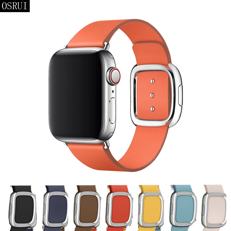 Кожаный ремешок для pulseira apple watch band 4 42 мм/38 мм 3iwatch ремешок 44 мм/40 мм correa современные наручные часы браслет ремень 4 3 2/1