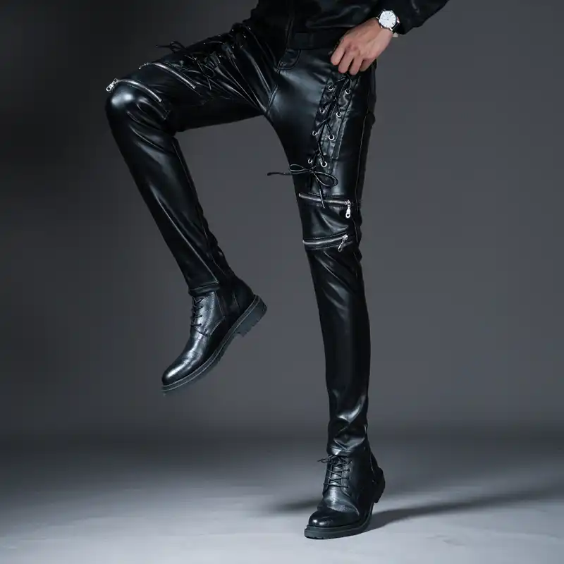 skinny faux leather trousers