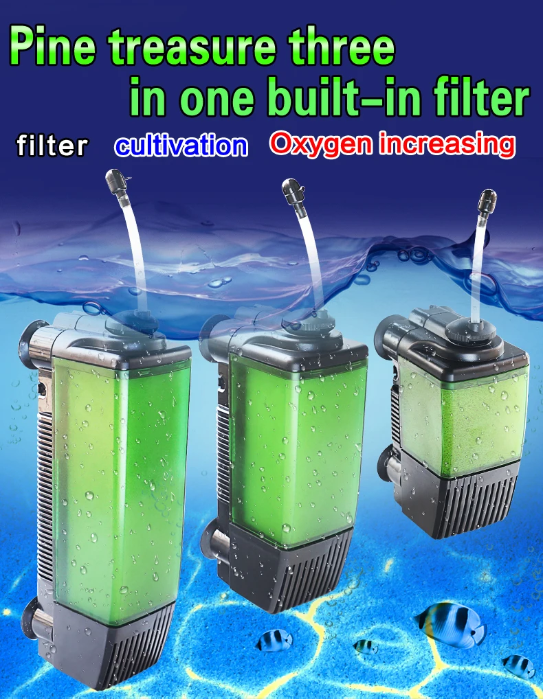 SOBO аквариум mute культивировать бактерии повышать уровень кислорода фильтр 3-в-1 Встроенный фильтр регулируемый кислородный насос для аквариума