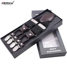 Мужские подтяжки, 6 зажимов, подтяжки с узором в клетку, регулируемые эластичные подтяжки, подтяжки на спине, подарок ligas Tirantes