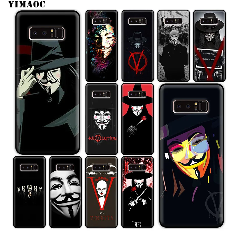 YIMAOC V для Vendetta Skull Мягкий силиконовый чехол samsung Galaxy Note 10 Plus 9 8 A9 A8 A6 2018 A5 A3 2017 2016 |