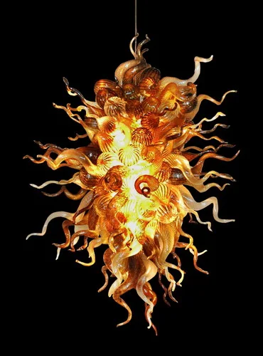 

AC110V-240V LED Light Source Hand Blown Glass Chihuly Style Chandelier