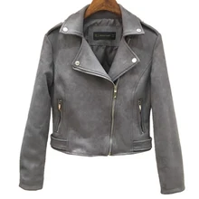 Европейский и американский стиль весна и осень новая замшевая Женская куртка тонкая короткая мотоциклетная куртка