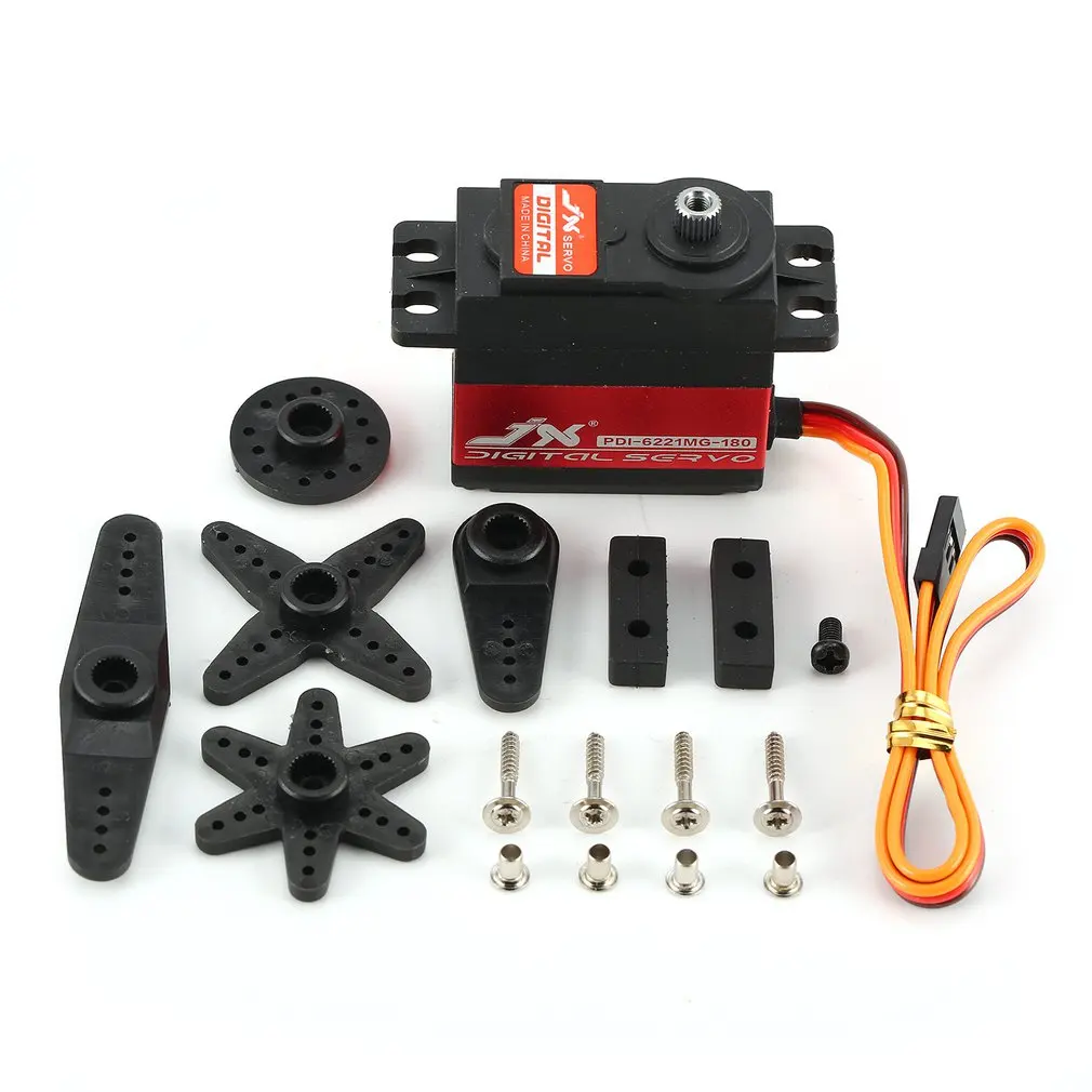 

JX PDI 6221MG 20KG 4.8V-6V Large Torque 360 Degree Digital Servo For 1/10 1/8 RC Car Boat Spare Parts Accessories