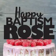 Пользовательские фамилия акрил на день рождения Happy Baby Shower торт Toppers крещение Декорации для вечеринок