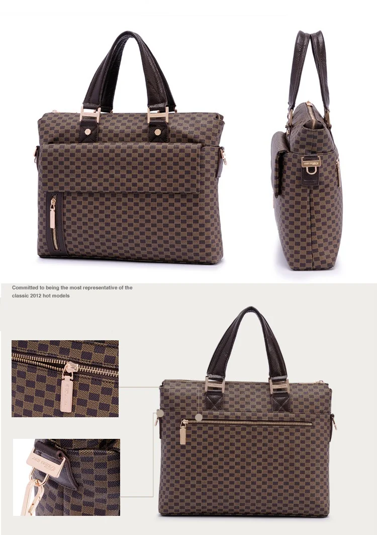 Mens Leather Bag Crossbody Tote Handbag Shoulder Bags Casual Handbags Zipper Brown High Quality10