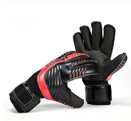 Janus профессиональные вратарские перчатки толстые футбольные перчатки хранитель JA382 - Цвет: Черный