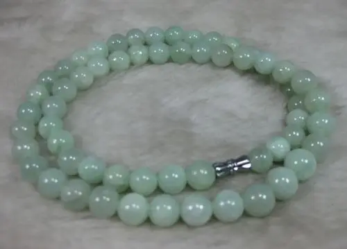 

1373 NATURE GRADE "A "GREEN JADE BEADS JADEITE NECKLACE