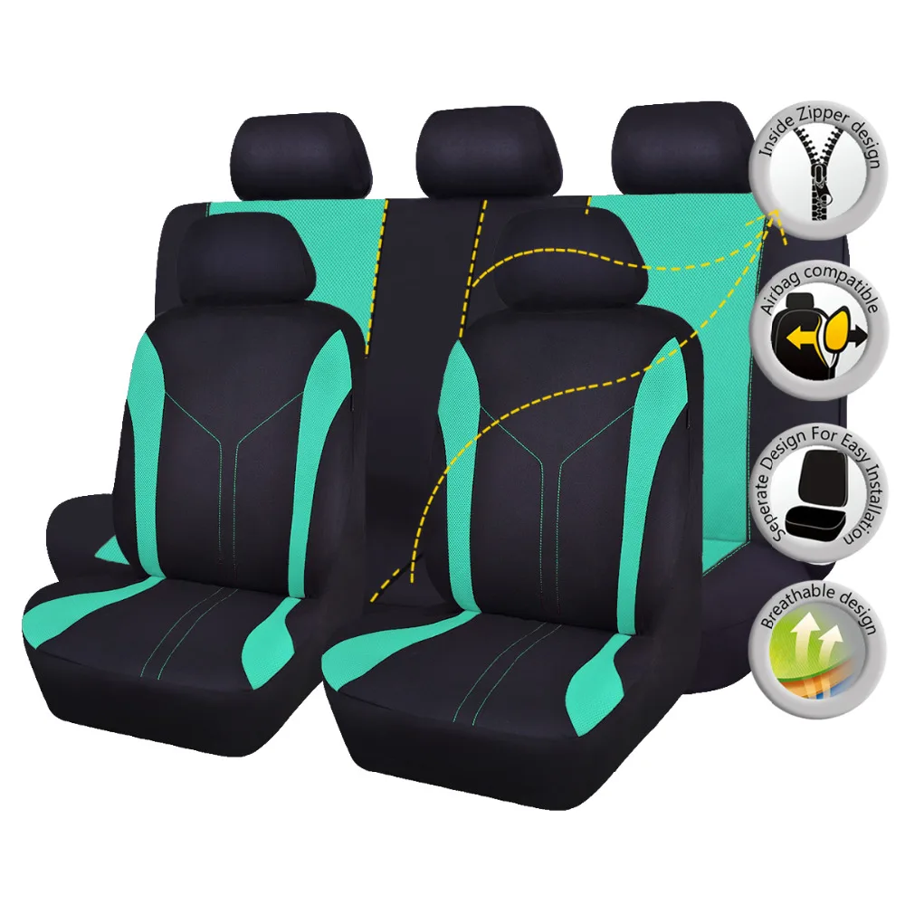 Green Red Purple Pink Color Car Seat Cover Universal Breathable Mesh