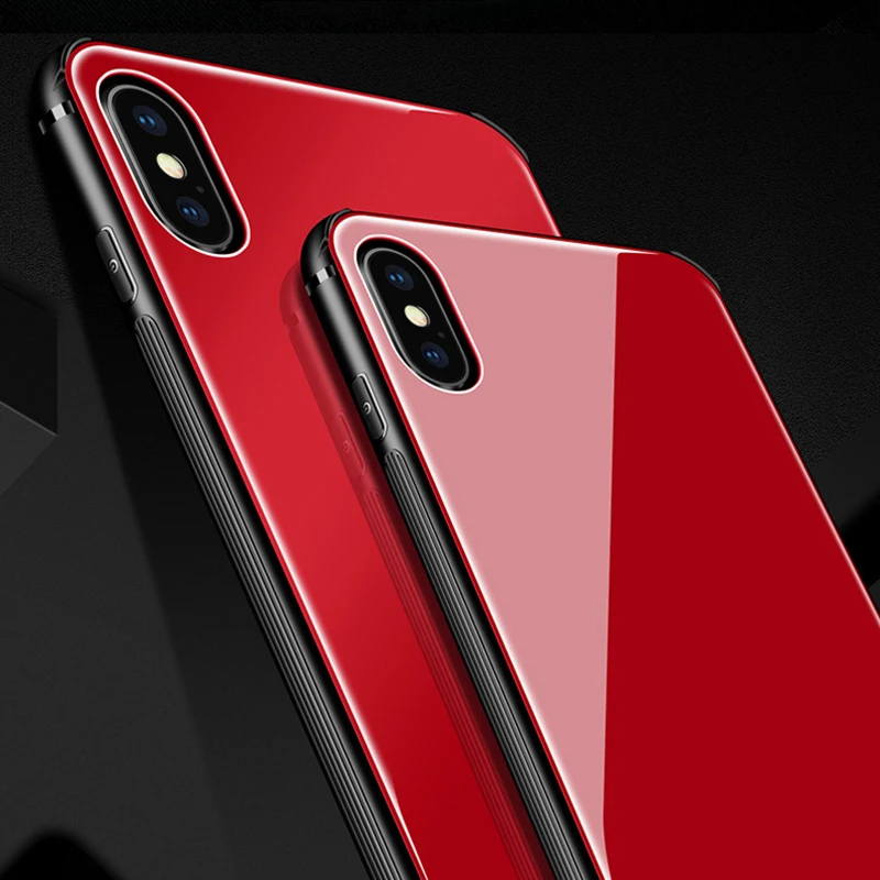 Full Protection Glass Phone Case For iPhone X XS Max Cover Luxury
