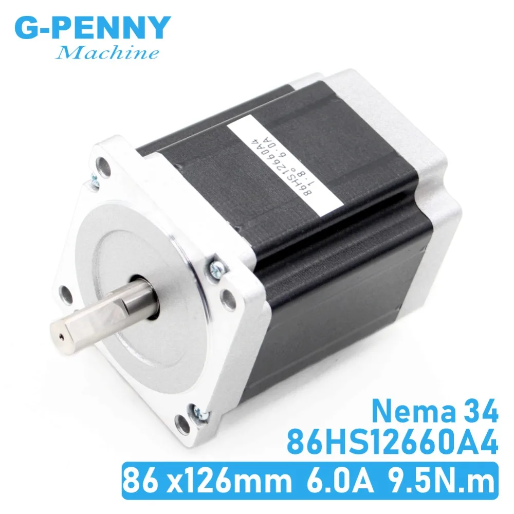 

NEMA34 CNC stepper motor 86x126mm 9.5N.m 6A D=14mm Nema 34 stepping motor 1350Oz-in for CNC engraving machine,welding machine