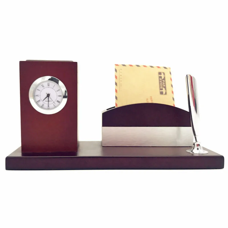

Solid Wood Pen Holder Clock and Personalized Creative Pen Clock Clock Solid Wood Alarm Clock