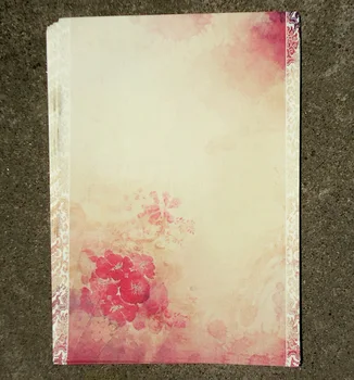 

8pcs Ancient Chinese Chinese Letterpaper Watercolor Retro Red Flower