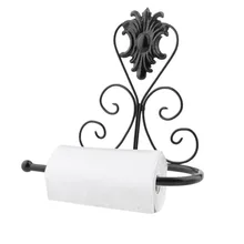 Rollo de papel toalla de tejido de hierro clásico de diseño clásico soporte de luz de pared para baño soporte de montaje percha superficie antioxidante