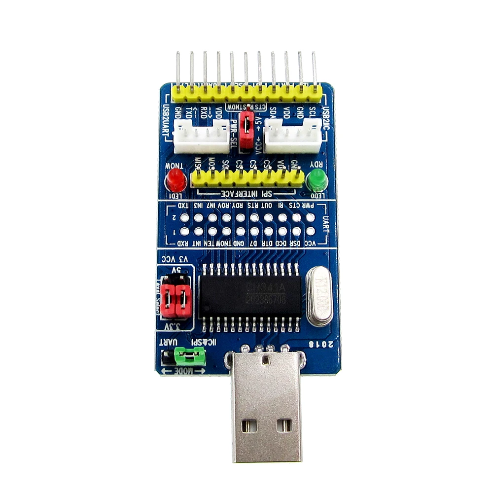 

(D42) CH341A USB to SPI I2C IIC UART TTL ISP Serial Adapter Module EPP/MEM Converter For Serial Brush Debugging RS232 RS485