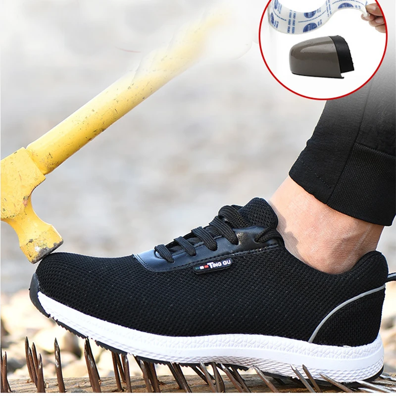 Men's Safety Shoes Men Steel Toe Cap Breathable Mesh Ultral Light Casual Shoes Labor Insurance Protective Steel Toe Work Shoes Men's Safety Shoes Men Steel Toe Cap Breathable Mesh Ultral Light Casual Shoes Labor Insurance Protective Steel Toe Work Shoes