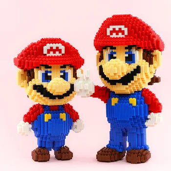 

Funny micro building bricks nintendoes game image super mario bros Connecting Block assemble toys model collection