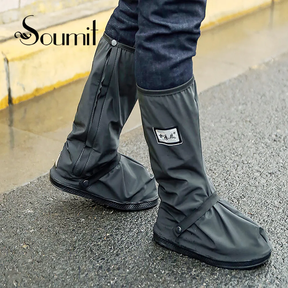Soumit Cycling Shoes Cover Waterproof Windproof Rain Boots Black