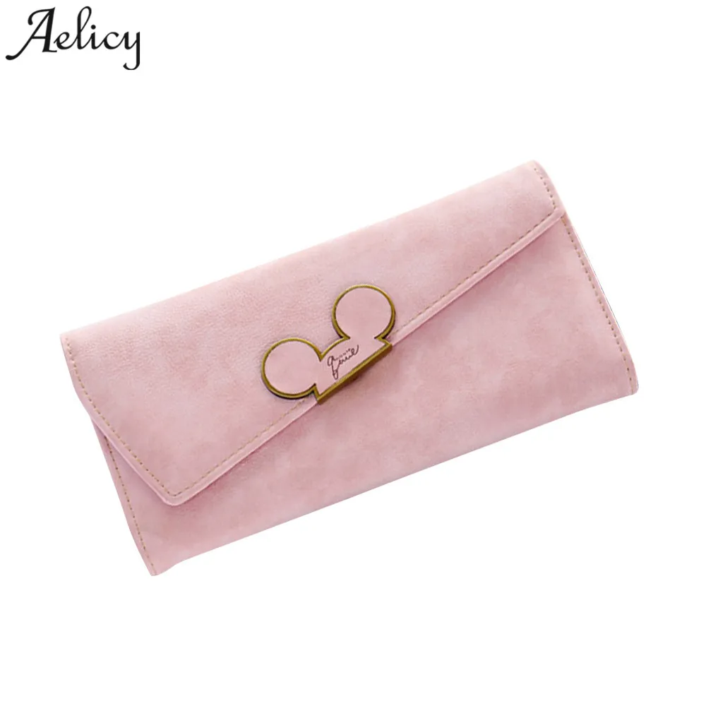 

Aelicy bags for women 2018 designer Color Scrubs Long Women Wallet Ladies Mickey Purse Coin purses holders Lady Pocket Wallets