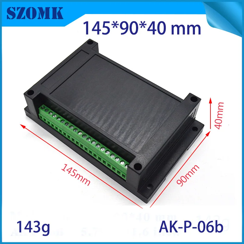 

1 Abs din rail clip case plastic enclosure housing wall mounting din rail housing case for electronics 145*90*40mm szomk case