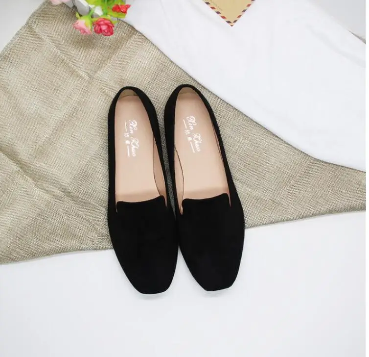 Новая весенне-летняя Рабочая обувь с квадратным носком в стиле ретро женские черные туфли на плоской подошве Большие размеры 41-43, маленькие размеры 31-32