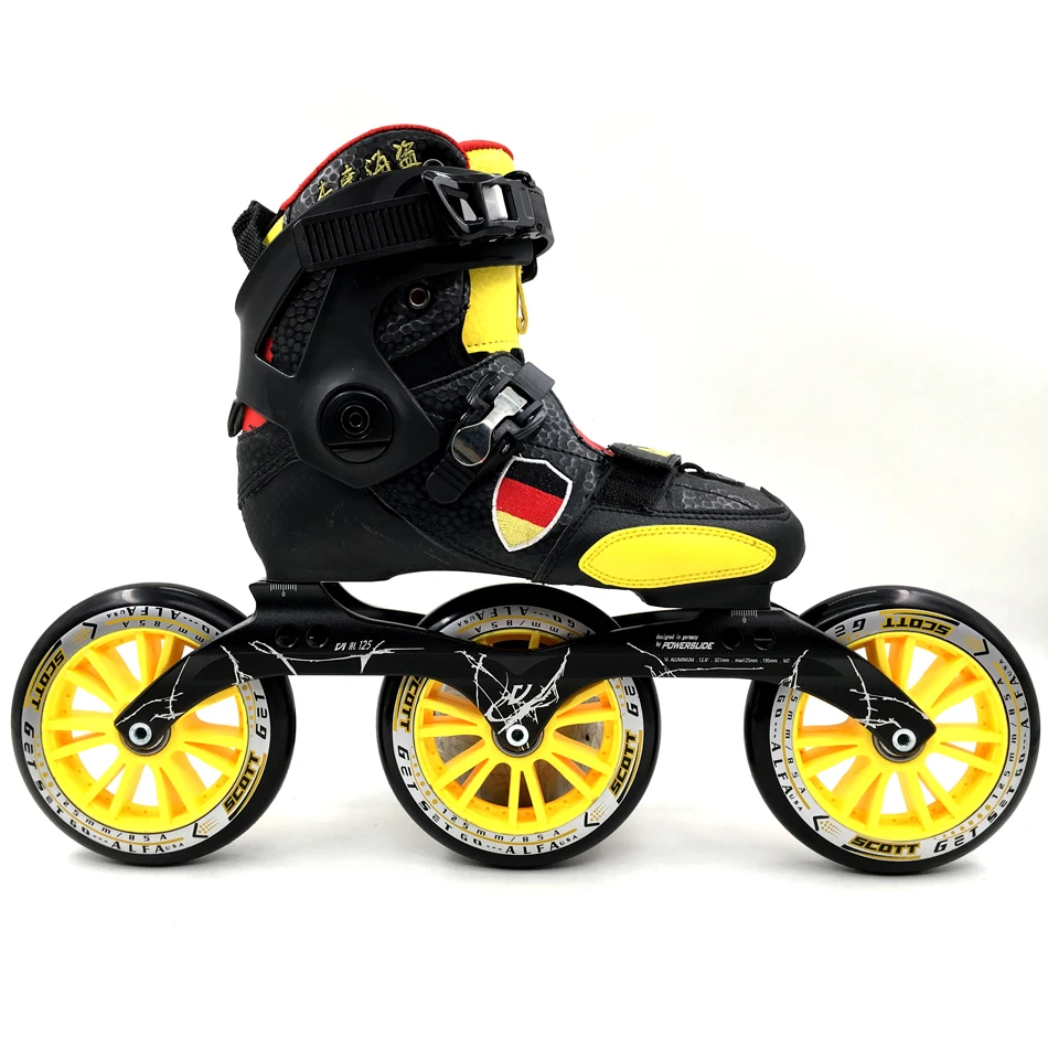 المهنية الكبار/الاطفال اللياقة البدنية التزلج على الجليد الأسطوانة أحذية تزلج النساء/الرجال مضمنة التزلج الأحذية 3 عجلات 125 التزلج سباق على ...