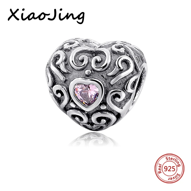 

New 925 Sterling Silver Love Hearts charms Beads Fit Original European charm bracelet beads DIY Jewelry Making for women gifts