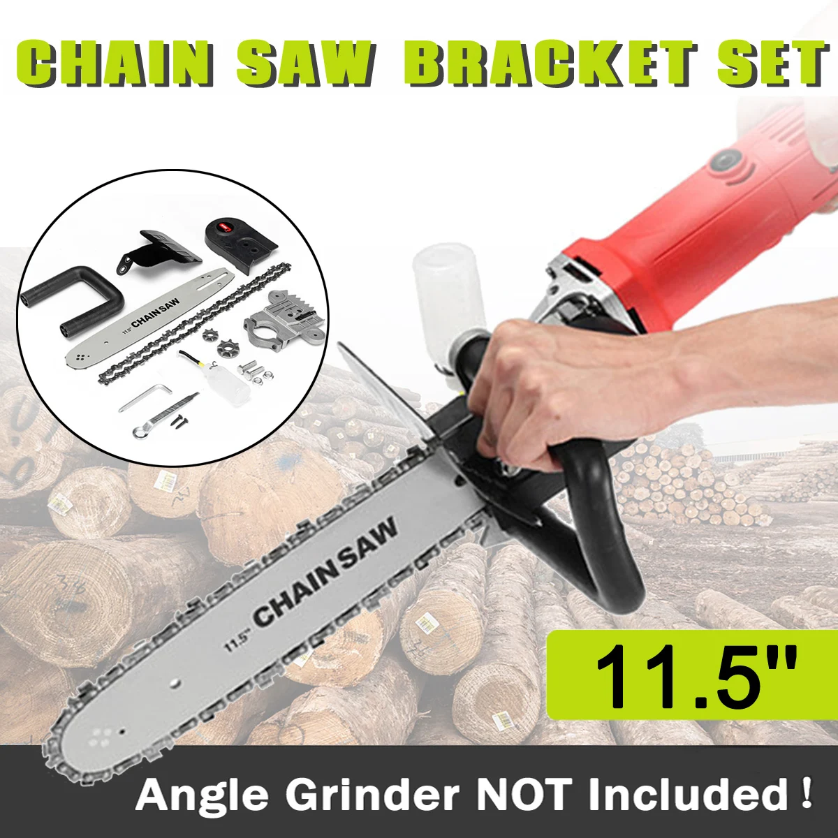 

Upgrade Electric Saw Parts 11.5 Inch M10/M14/M16 Chainsaw Bracket Changed 100 125 150 Angle Grinder Into Chain Saw