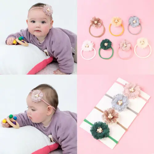 

Kids Girl Baby Pearl Hair Ring Rope Ponytail Holder Elastic Colorful Band Ring