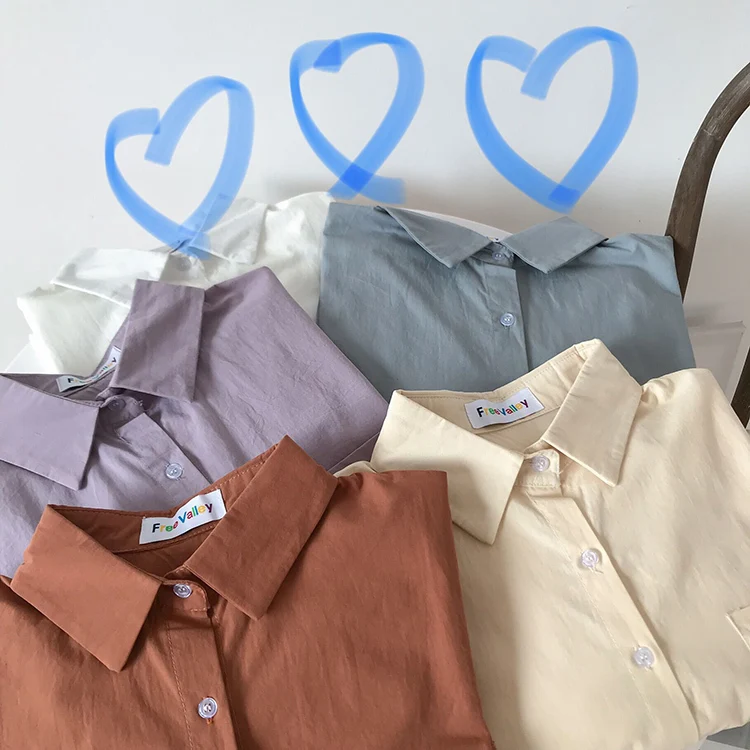 

Spring Autumn Simple Basic Shirts and Tops Women Pockets Solid Beach Style Blouse Feminine Loose Korean Cardigan Outerwear