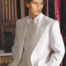 Дизайн Белая Шаль с отворотом жениха смокинги друзей Жениха Лучший мужской костюм мужские свадебные костюмы костюм жениха(куртка+ брюки+ жилет+ галстук