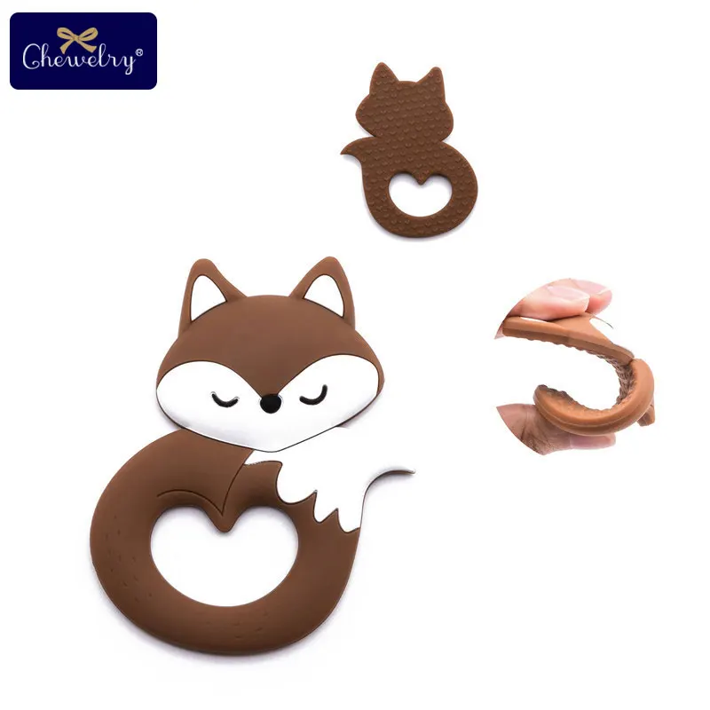Baby Silicone Teether Rodent Silicone Fox Pendant Baby Teether Rodent BPA Free Beads Chew Biter Children Goods Toy teething toys baby teething toys silicone teething toys silicone teething beads silicone teether 1pcs