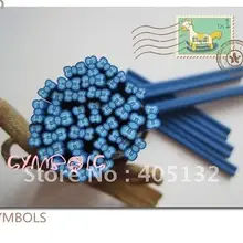 F-06,, 100 шт/партия, 5 мм, синяя трость с бантиком, необычные украшения для ногтей, полимерная глина, трость, украшение для ногтей