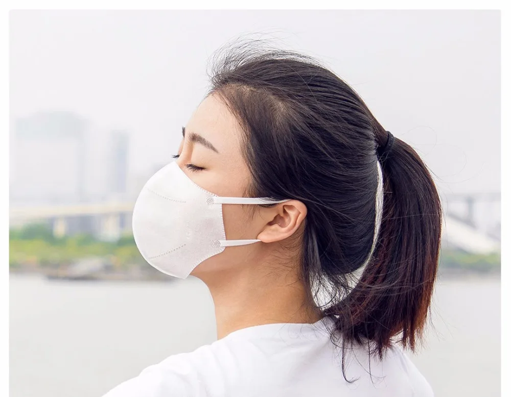 20pcsLot Xiomi Mijia Airpop 0.4mm thin Light Air Wear Mask Comfortable only 2.3g mask Elastic ear hanger for daily pollen dust  (5)