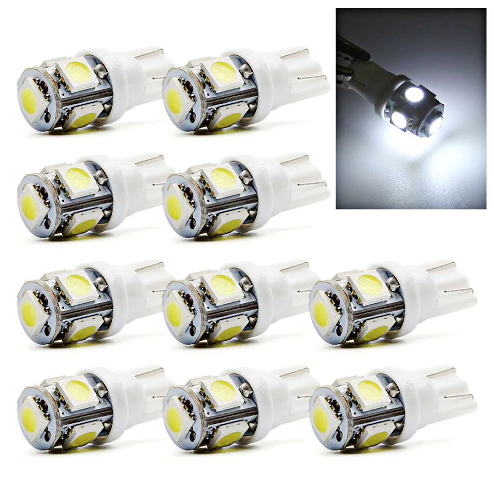 1 White 10 x 5630 LED T10 Wedge 12v Interior LED Bulb