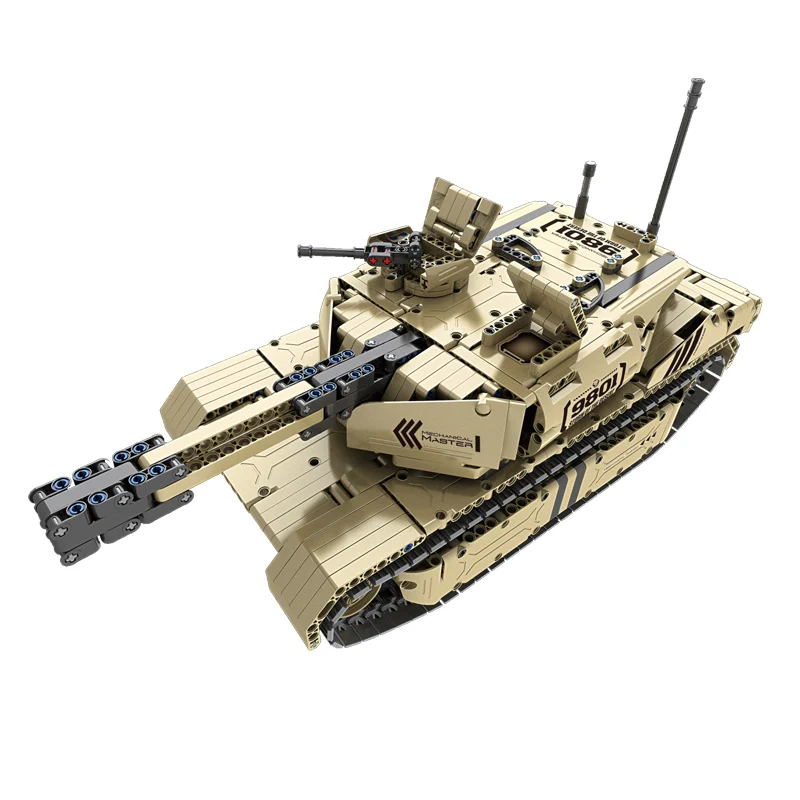 AIBOULLY-9801-Military-Remote-Control-RC-M1A2-Main-Battle-Tank-50M-Distance-Can-Rotate-Launch-Building