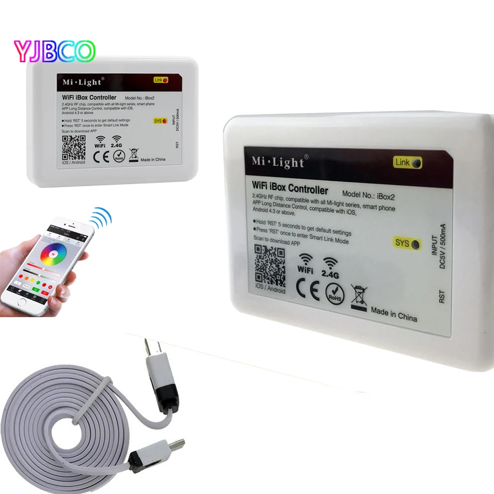 

New DC5V Wifi iBox2 Mi.light Wireless controller compatible with IOS/Andriod system Wireless APP Control for CW WW RGB bulb
