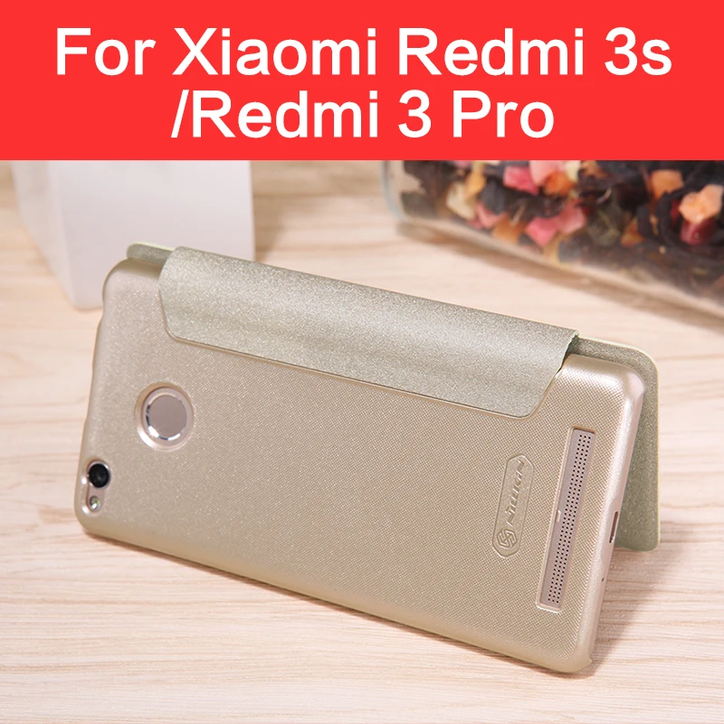 

NILLKIN Sparkle flip cover PU Leather hard plastic back cover phone case redmi 3s for xiaomi redmi 3s (5 inch) for redmi 3 pro
