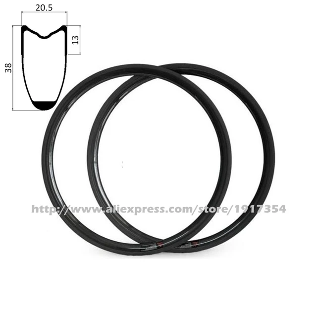 Best price at $211 Cheap 700C carbon cyclocross Rims 38mm carbon Disc brake Rims, lightweight tubular rims no brake surface