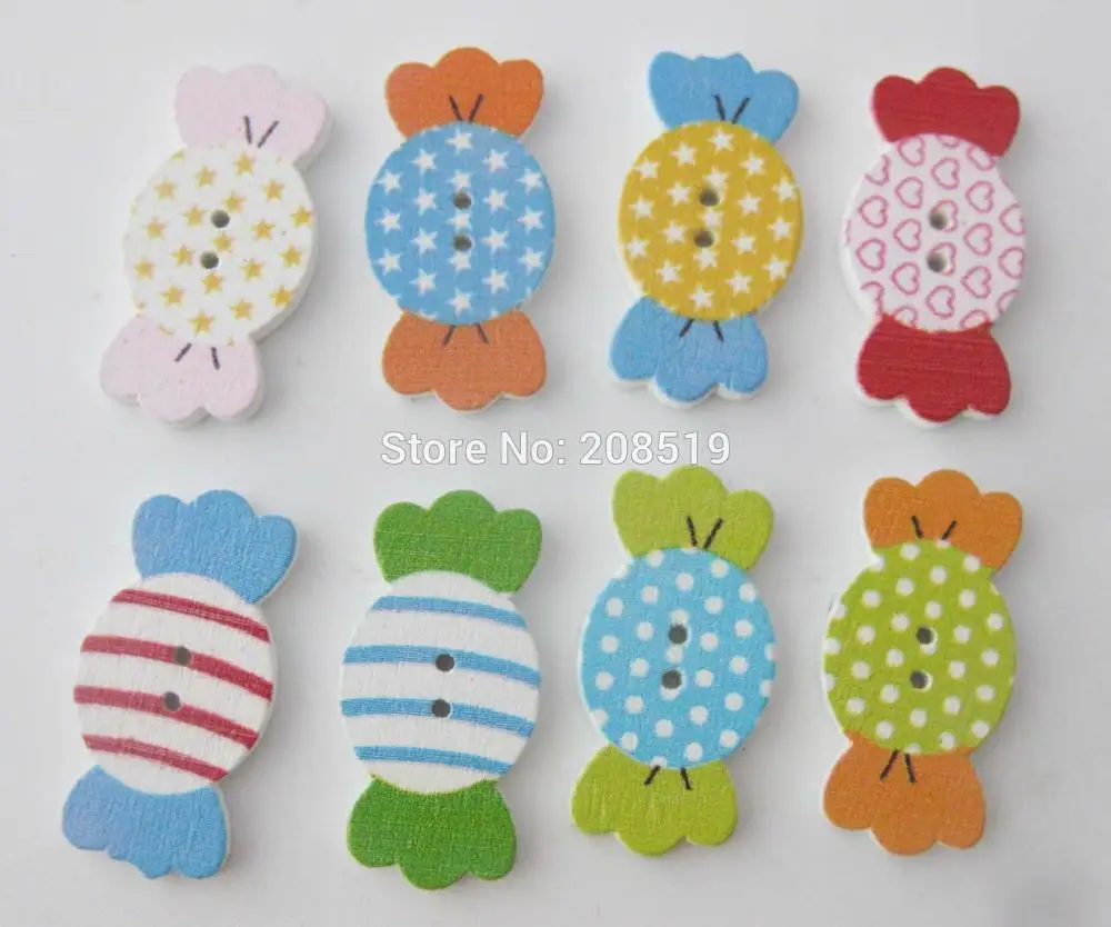 

WBNGKO Assorted colorful wood candy kid's shirt button mix 200pcs DIY handmade decoration accessories