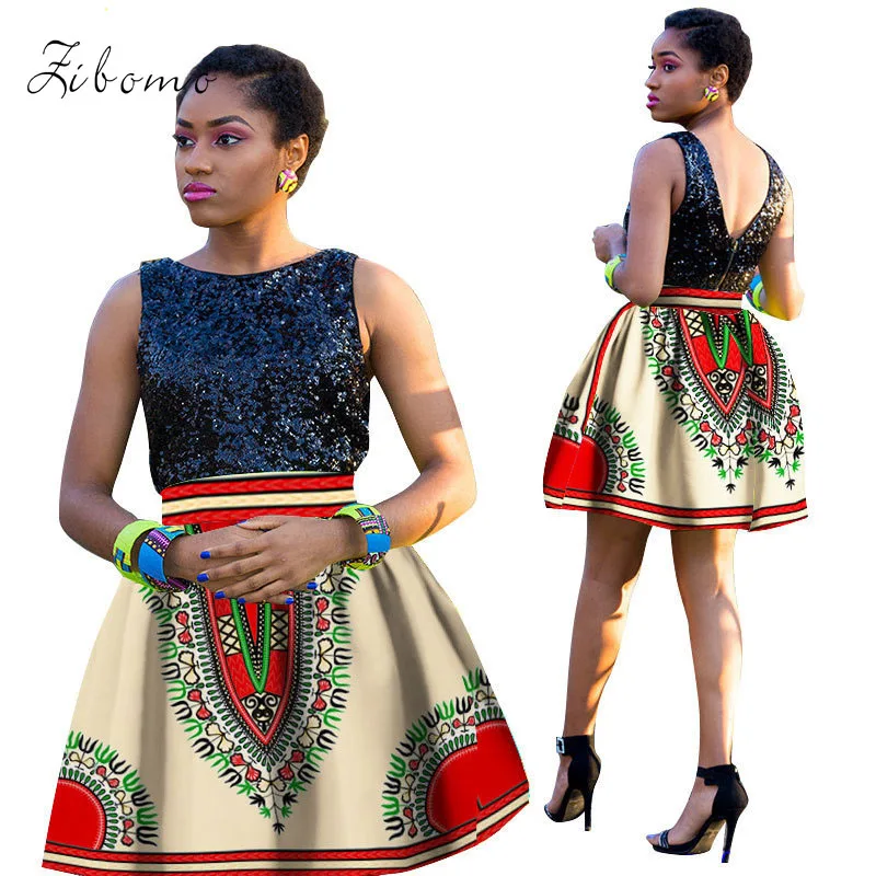 African skirt 100% cotton dashiki print clothing wax cloth summer african skirt (7)